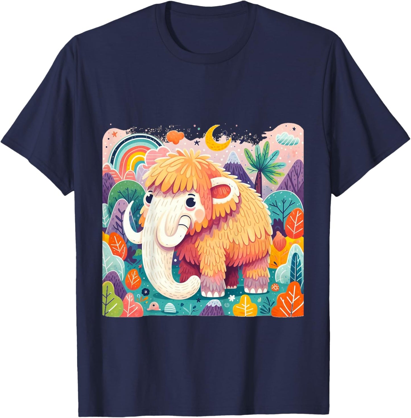 Kids Funny Wooly Mammoth Cute Woolly Mammoth Woolly Awesome Girls T-Shirt - T-Shirt | Navy