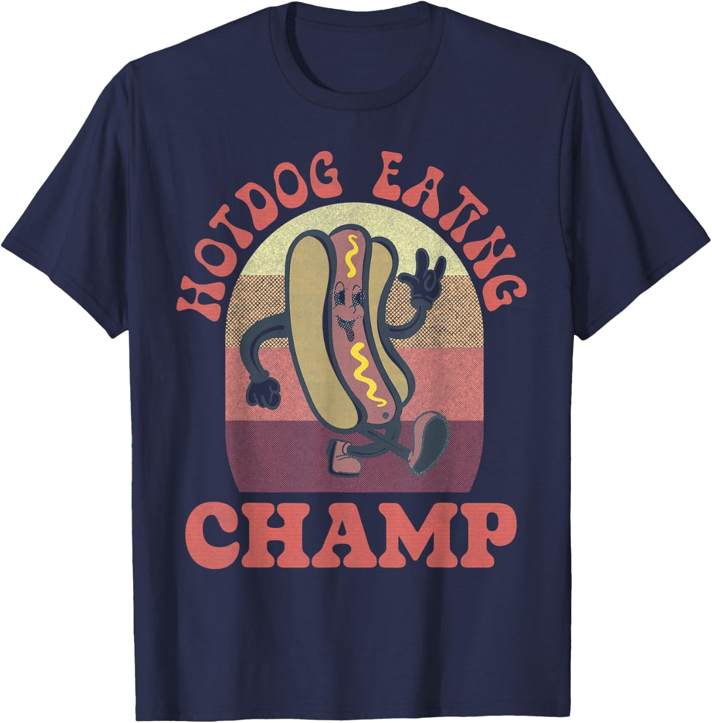 Hot Dog Eating Champion Funny T-Shirt - T-Shirt | Navy