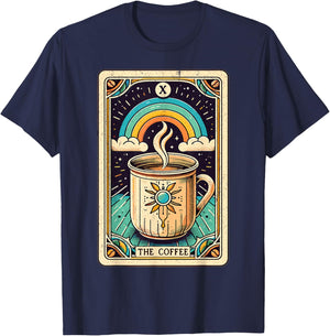 Coffee Tarot Card Designs The Coffee Tarot Card Coffee Lover Funny Coffee T-Shirt - T-Shirt | Navy