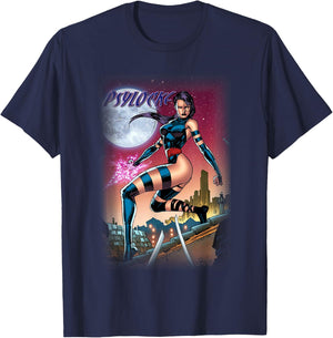 Marvel X-Men Psylocke Under The Moonlight Poster T-Shirt - T-Shirt | Navy