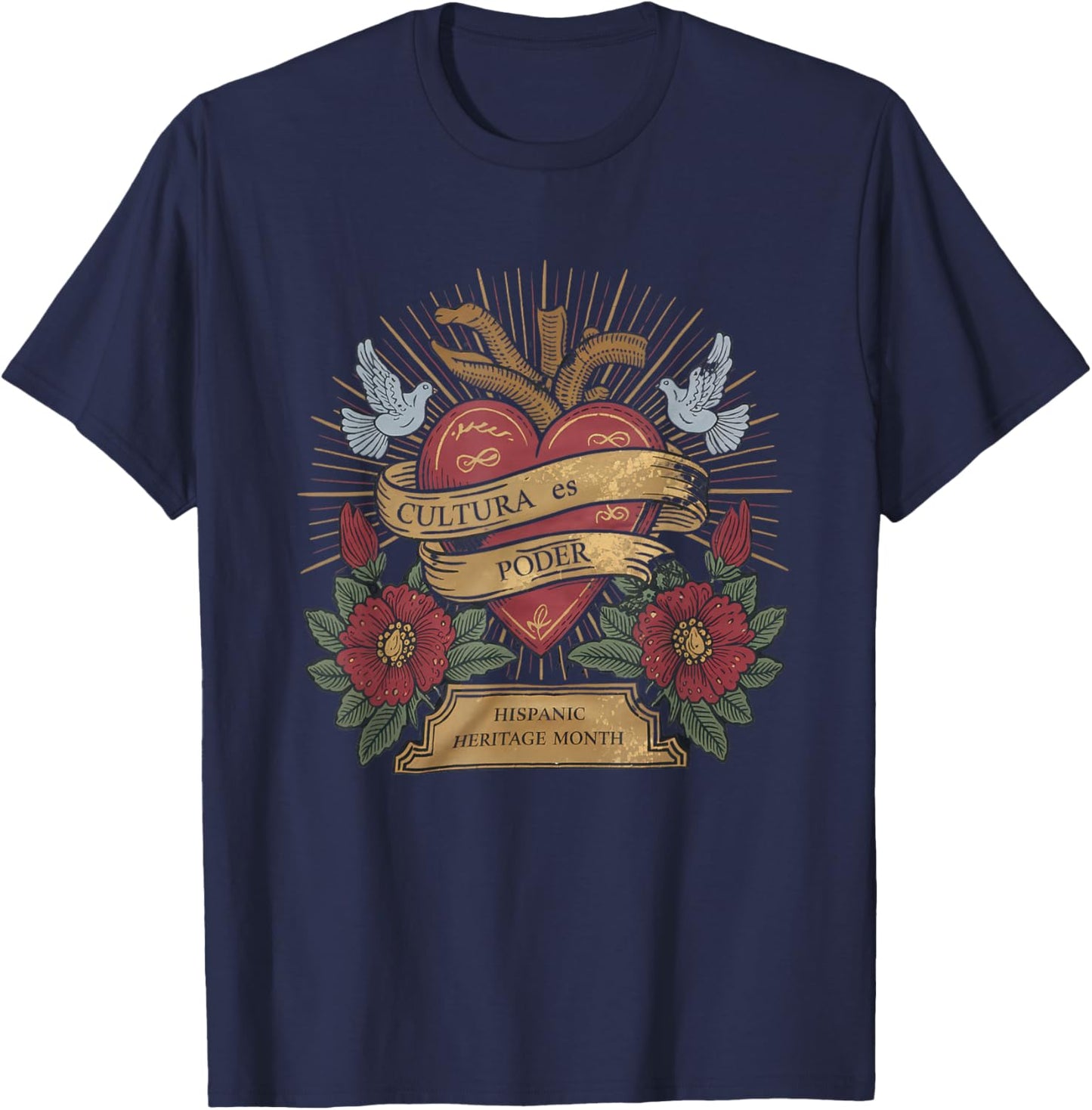 Cultura ES Poder Hispanic Heritage Latina Empowerment T-Shirt - T-Shirt | Navy