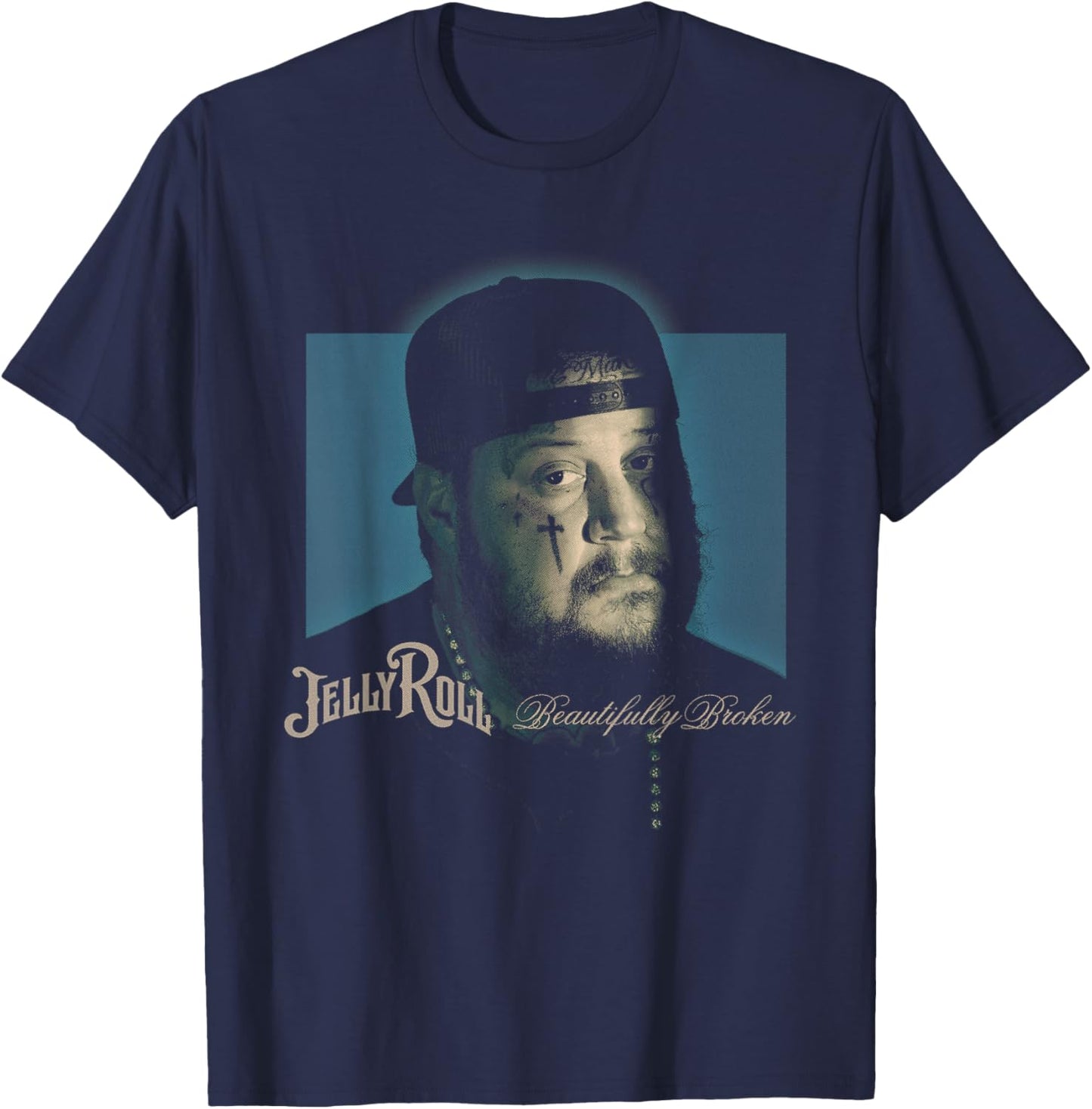 Jelly Roll - Beautifully Broken Portrait T-Shirt - T-Shirt | Navy