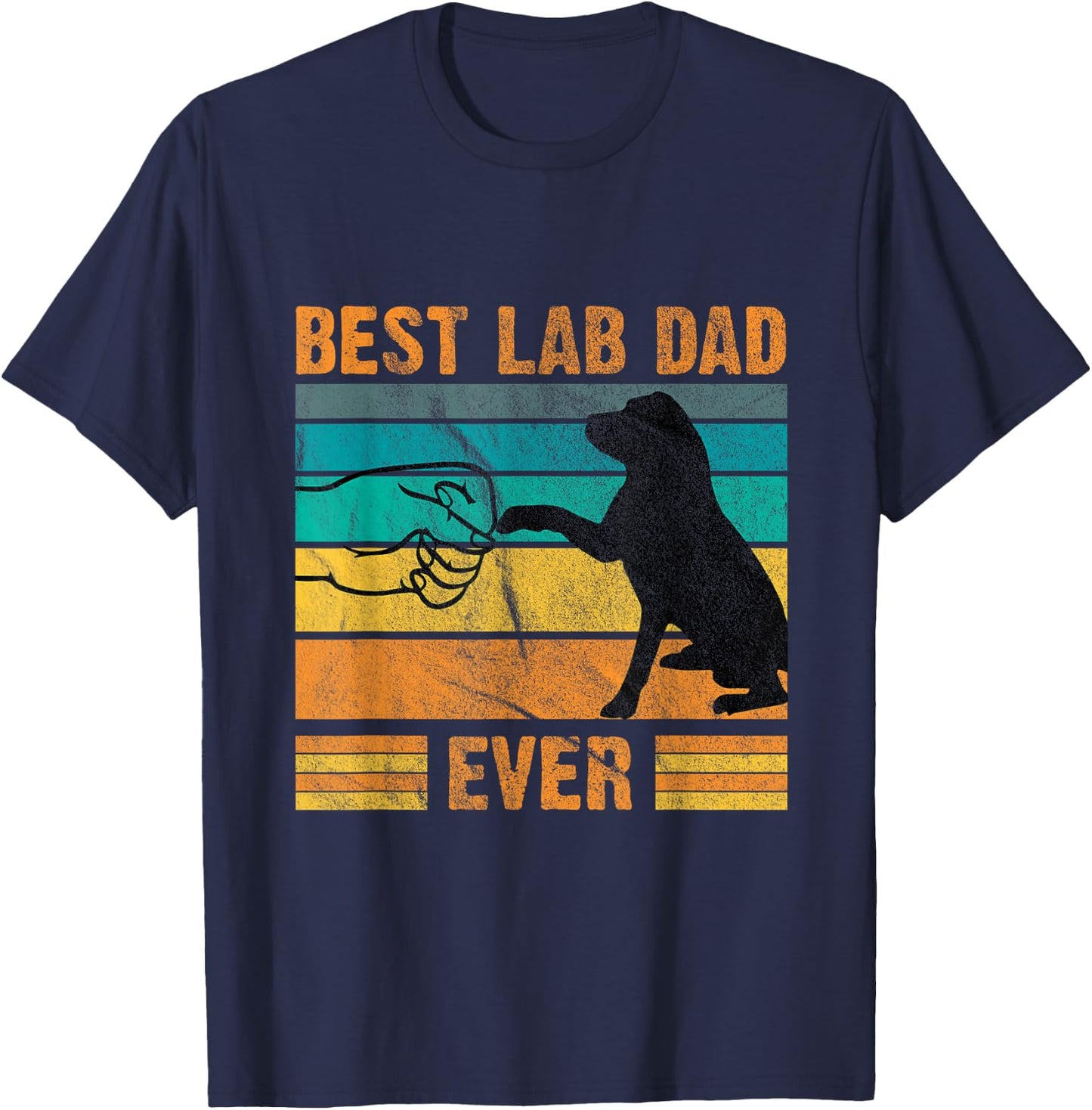 Best Lab Dad Ever Dog Lover Father's Day Gift T-Shirt - T-Shirt | Navy