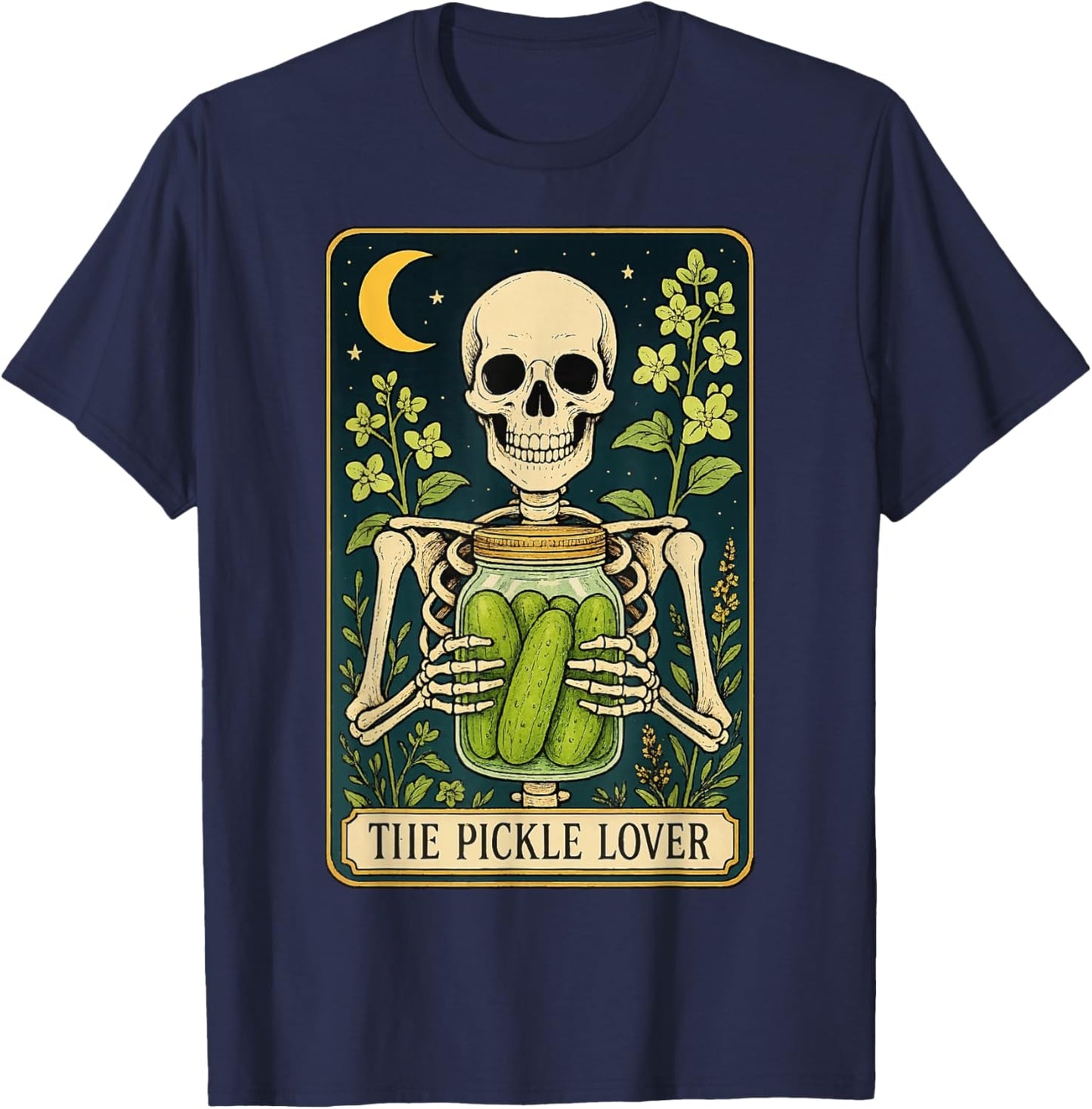 The Pickle Lover Tarot Card T-Shirt - T-Shirt | Navy