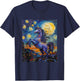 Cute Unicorn - Van Gogh Style - Starry Night T-Shirt - T-Shirt | Navy