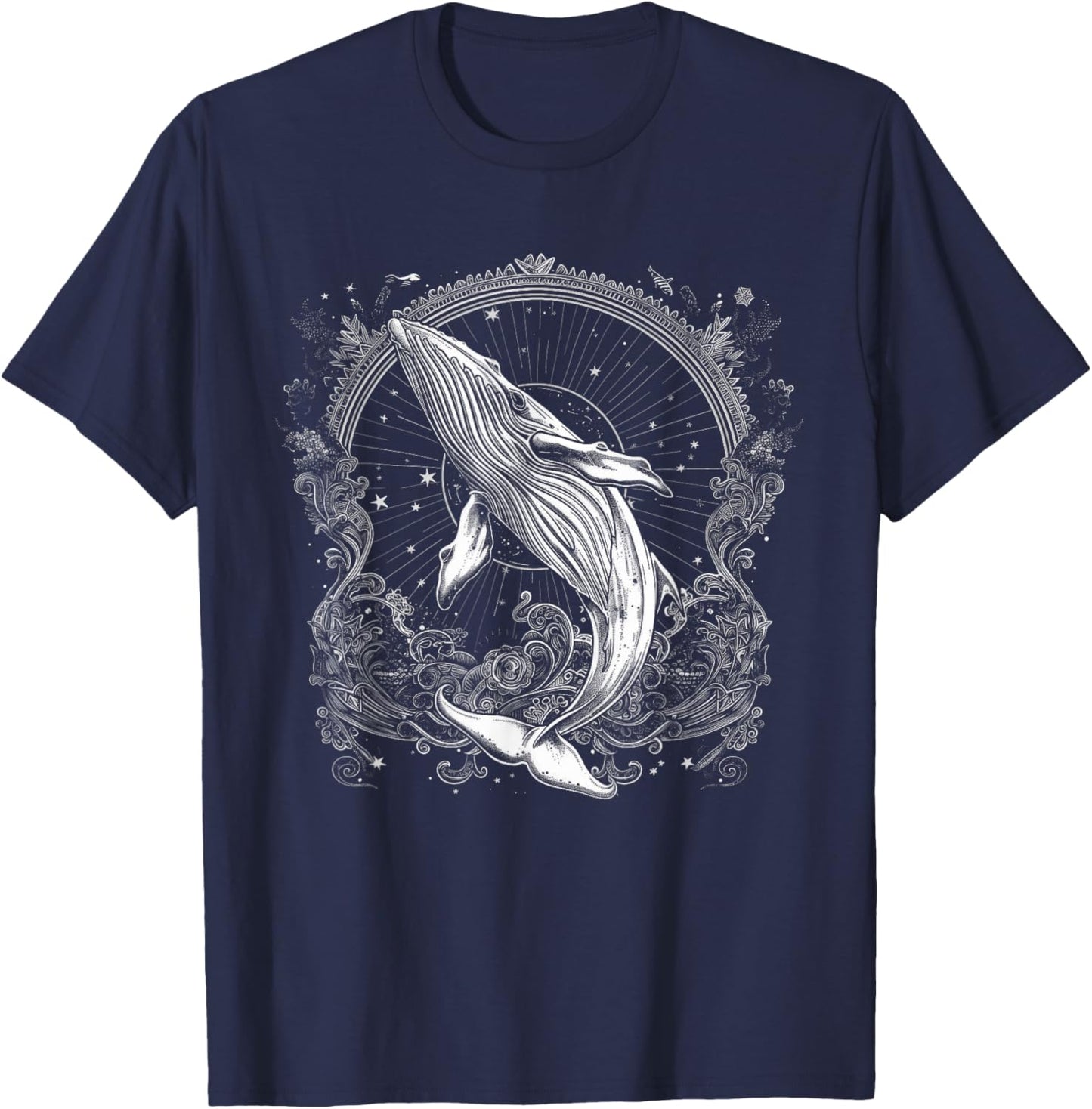 Blue Whale Humpback Whale Lover T-Shirt - T-Shirt | Navy