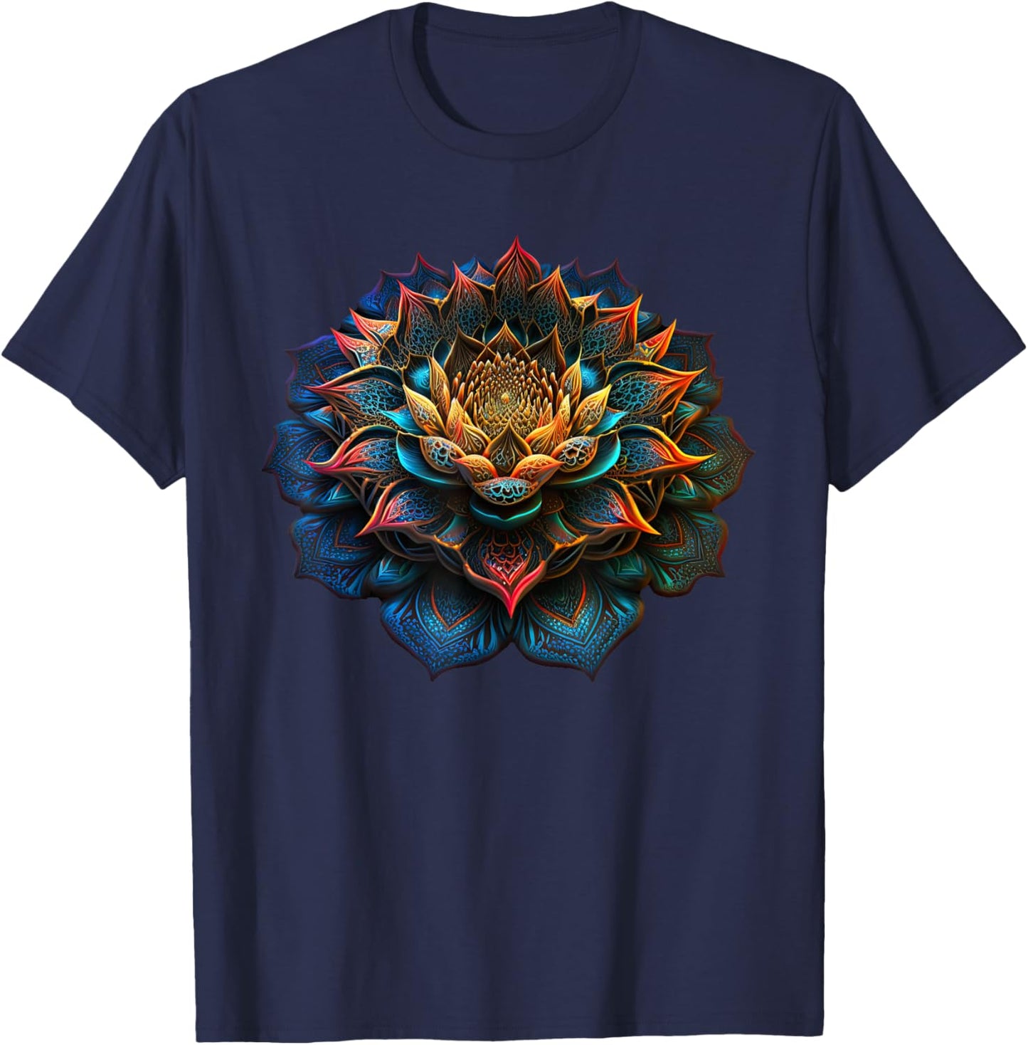 Lotus Flower Yoga Zen Bohemian Namaste Meditation.. T-Shirt - T-Shirt | Navy