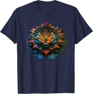 Lotus Flower Yoga Zen Bohemian Namaste Meditation.. T-Shirt - T-Shirt | Navy