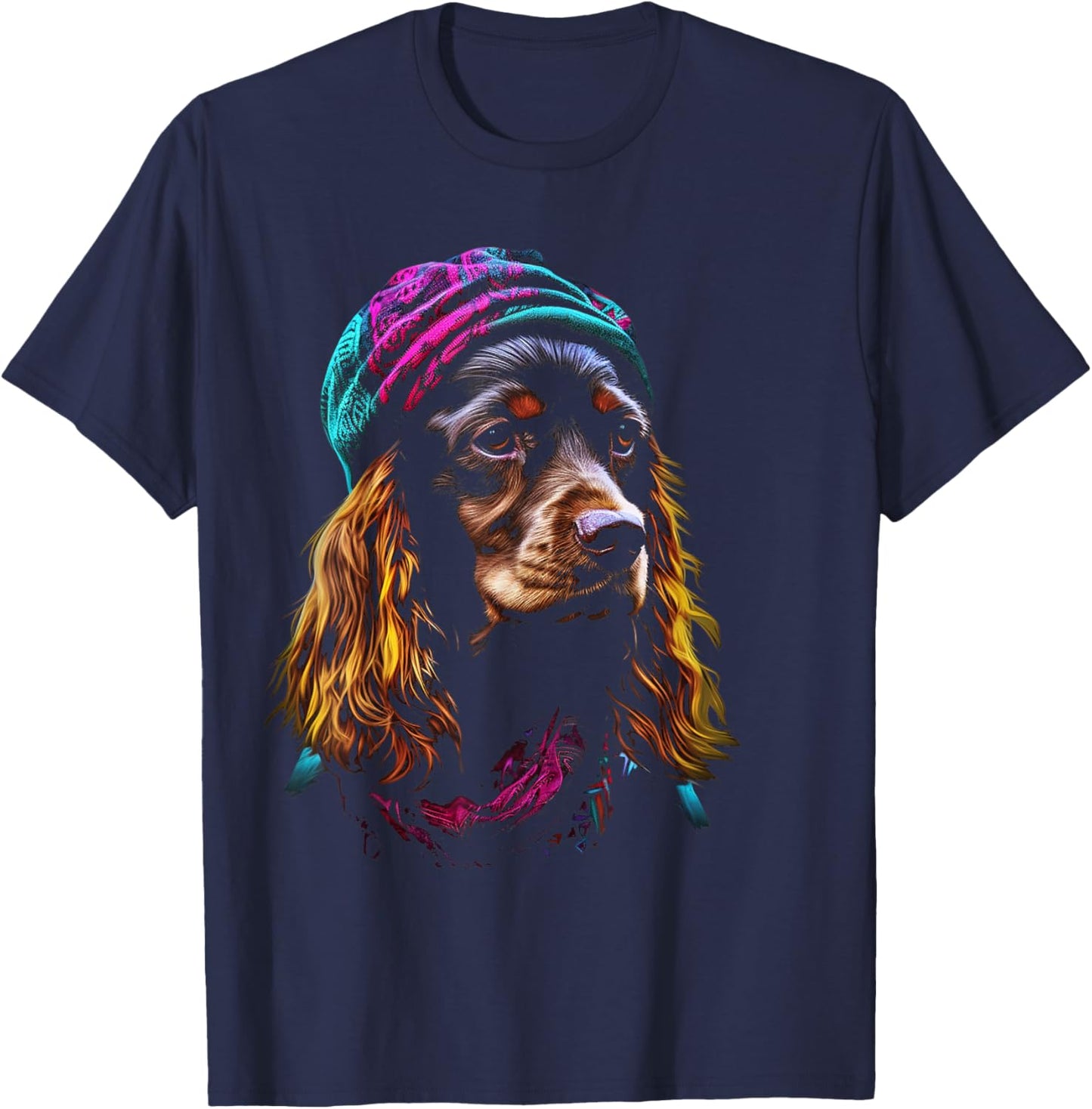 Cocker Spaniel Graphic Pet Art Dog Cocker Spaniel Women Kids T-Shirt - T-Shirt | Navy