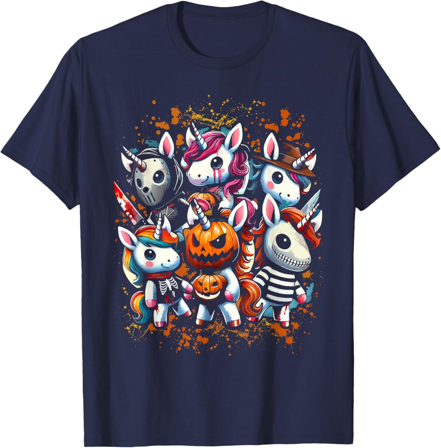 My Little Horror Crew - Halloween Unicorns T-Shirt - T-Shirt | Navy