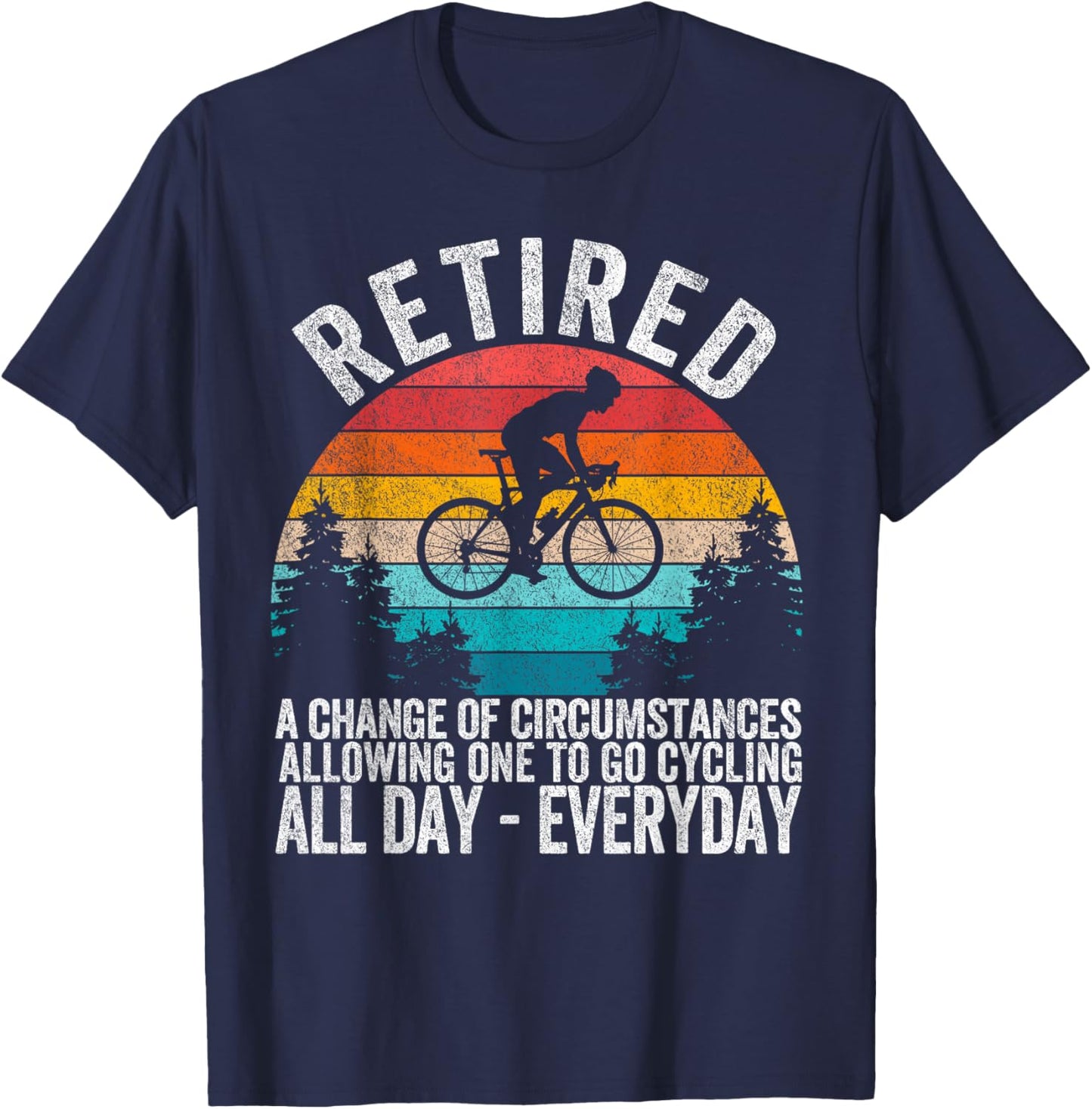 Funny Retired Definition Bicycle Cycling Cyclist Retirement T-Shirt - T-Shirt | Navy