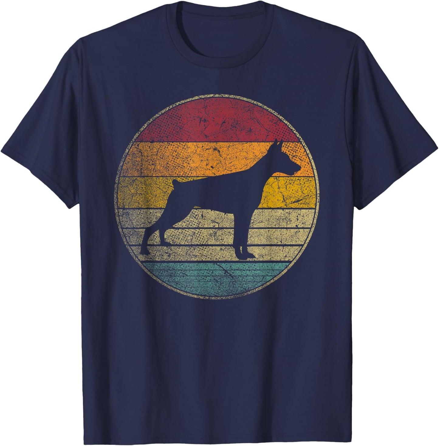 Doberman Pinscher Dog Vintage Distressed Retro Style Gift T-Shirt - T-Shirt | Navy