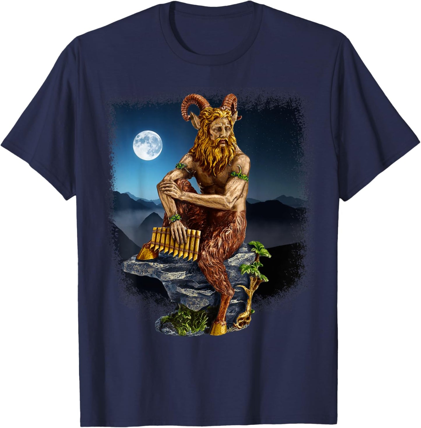 Pan God of the Wild In Moonlight T-Shirt - T-Shirt | Navy
