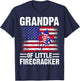 Grandpa of the little Firecracker 4th of July Grandfather T-Shirt - T-Shirt | Navy