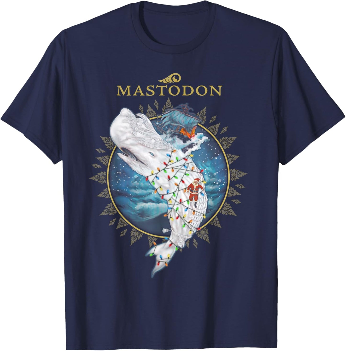 Mastodon Leviathan Holiday T-Shirt - T-Shirt | Navy