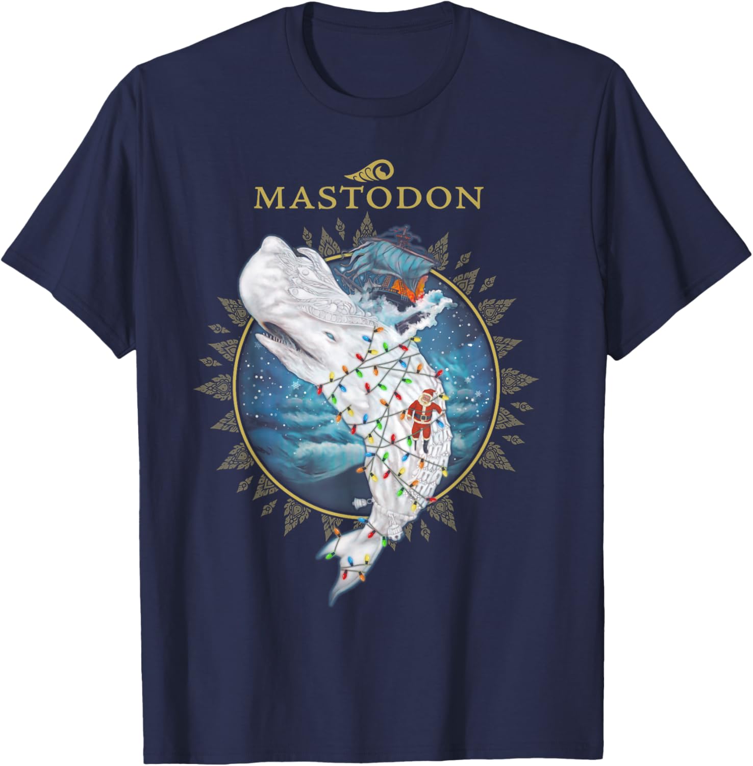 Mastodon Leviathan Holiday T-Shirt - T-Shirt | Navy