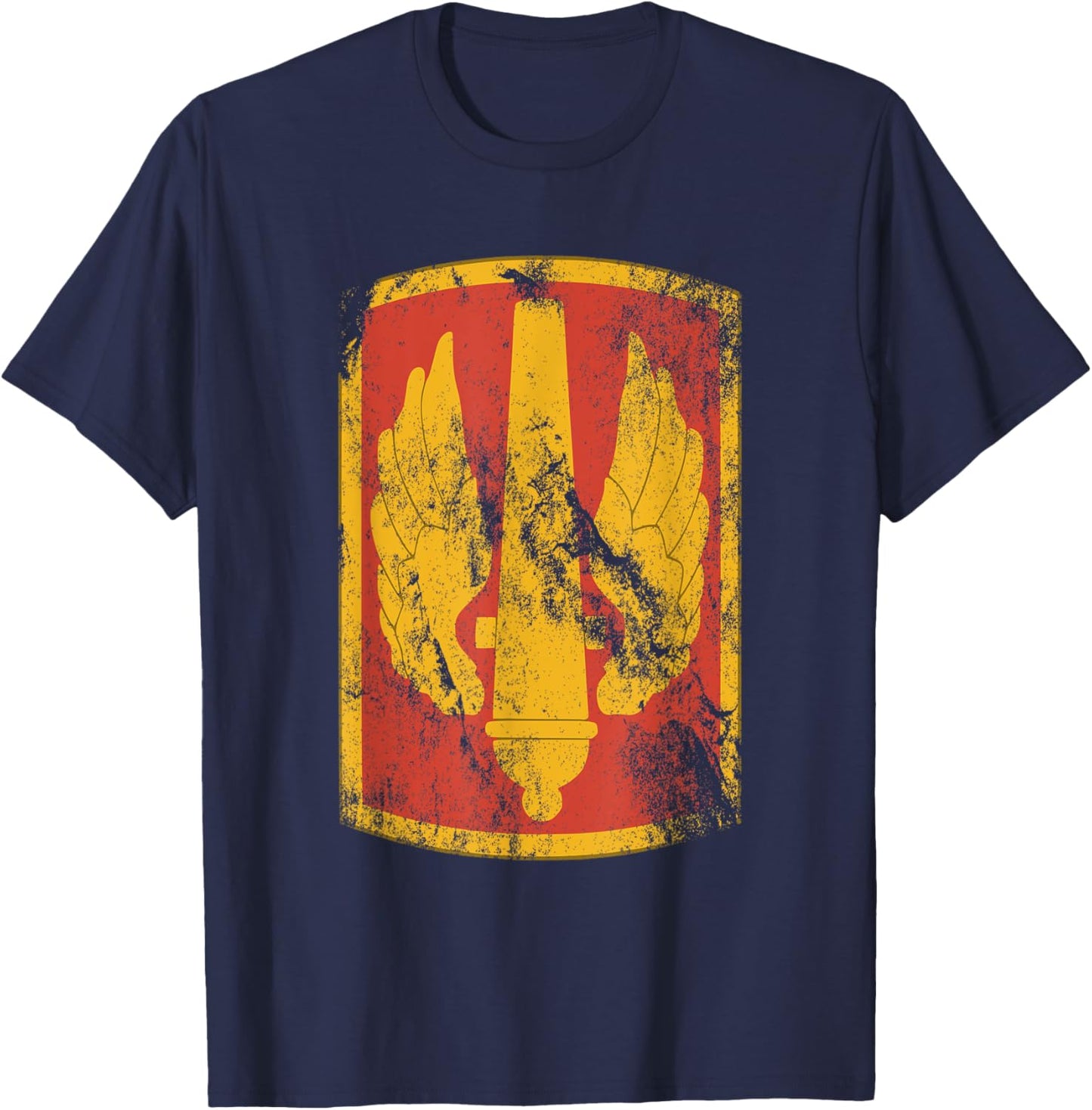 18th Field Artillery Brigade Patch - 18th FA Vintage Look T-Shirt - T-Shirt | Navy