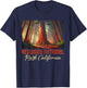 Redwood National Park California Redwood Forest Trees Grunge T-Shirt - T-Shirt | Navy