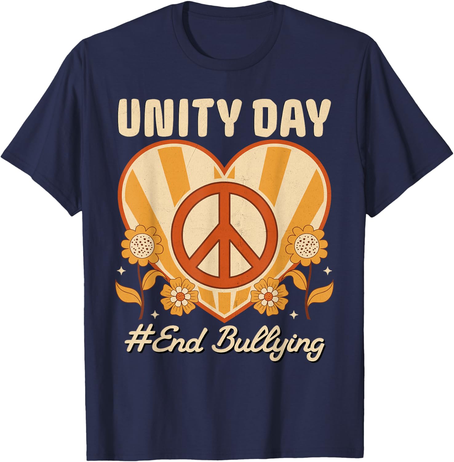 Unity Day Orange Anti Bullying Kindness For Kids teachers T-Shirt - T-Shirt | Navy