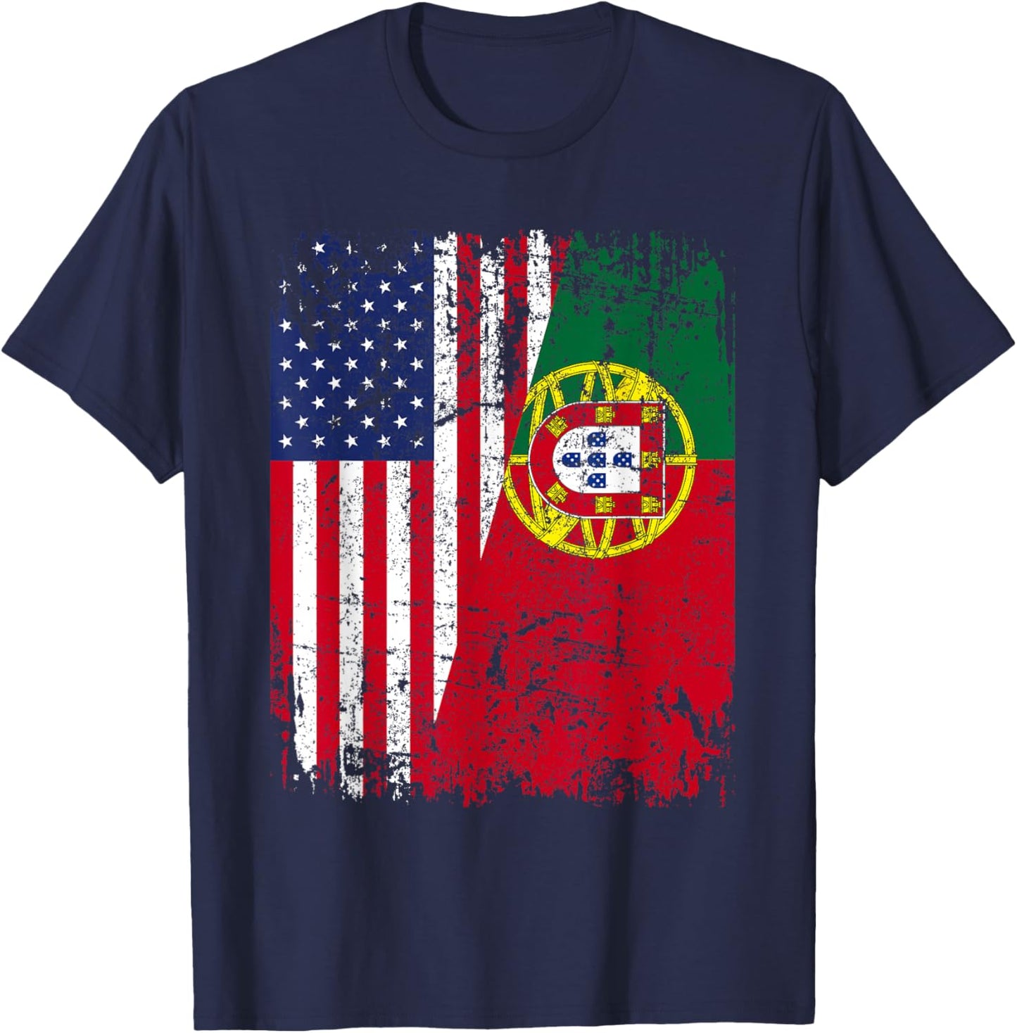 PORTUGUESE American Flag | Men Women Kids | PORTUGAL T-Shirt - T-Shirt | Navy