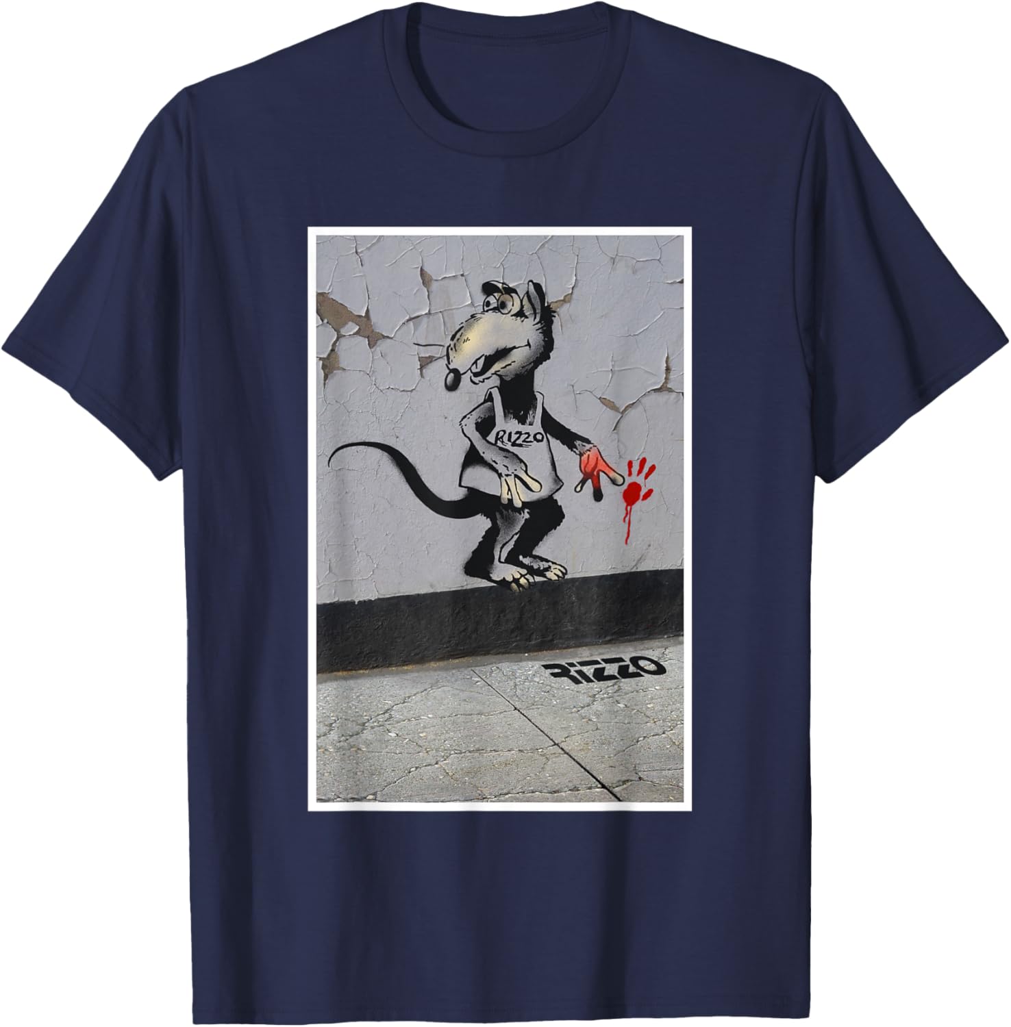 Disney The Muppets Rizzo Banksy’s Graffiti Inspired Big Shot T-Shirt - T-Shirt | Navy