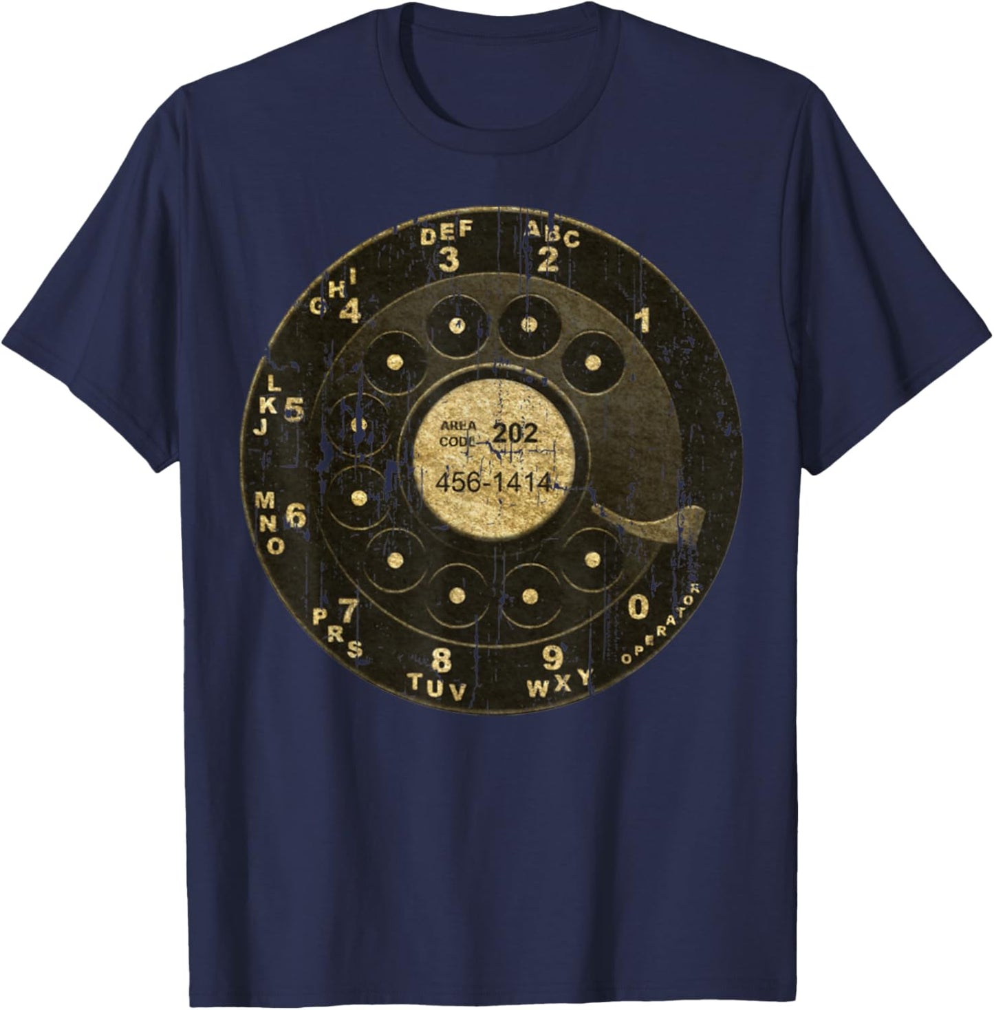 Retro Style Retro Vintage Rotary Dial Phone 60s Telephone T-Shirt - T-Shirt | Navy