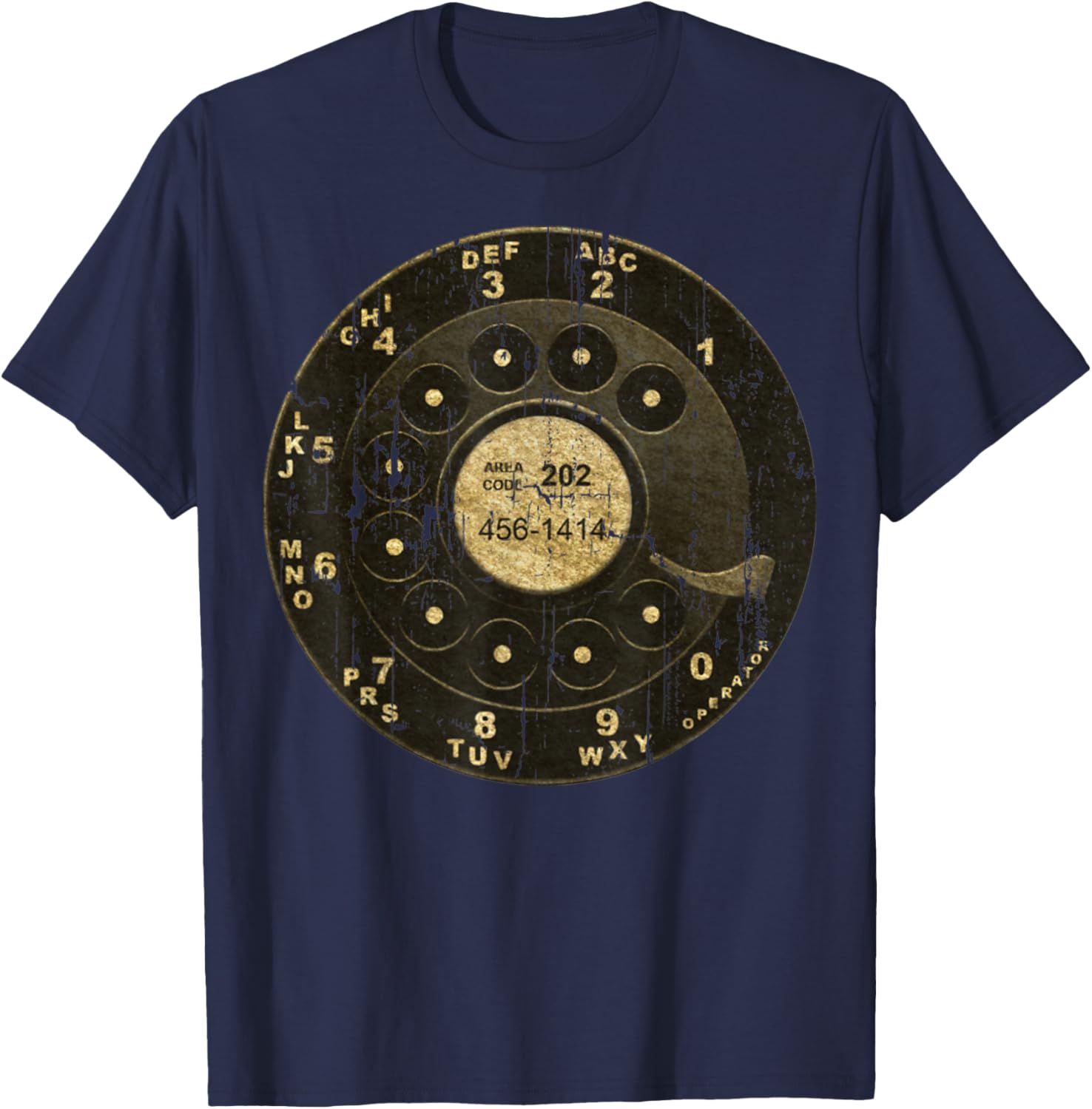 Retro Style Retro Vintage Rotary Dial Phone 60s Telephone T-Shirt - T-Shirt | Navy