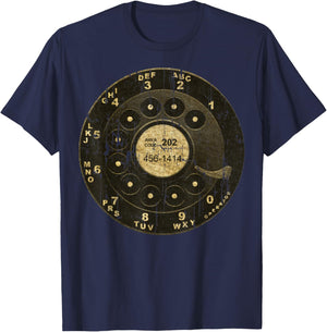 Retro Style Retro Vintage Rotary Dial Phone 60s Telephone T-Shirt - T-Shirt | Navy
