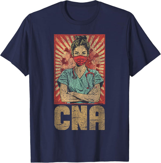 CNA Nurse Certified Nursing Assistant Retro Vintage Cna T-Shirt - T-Shirt | Navy