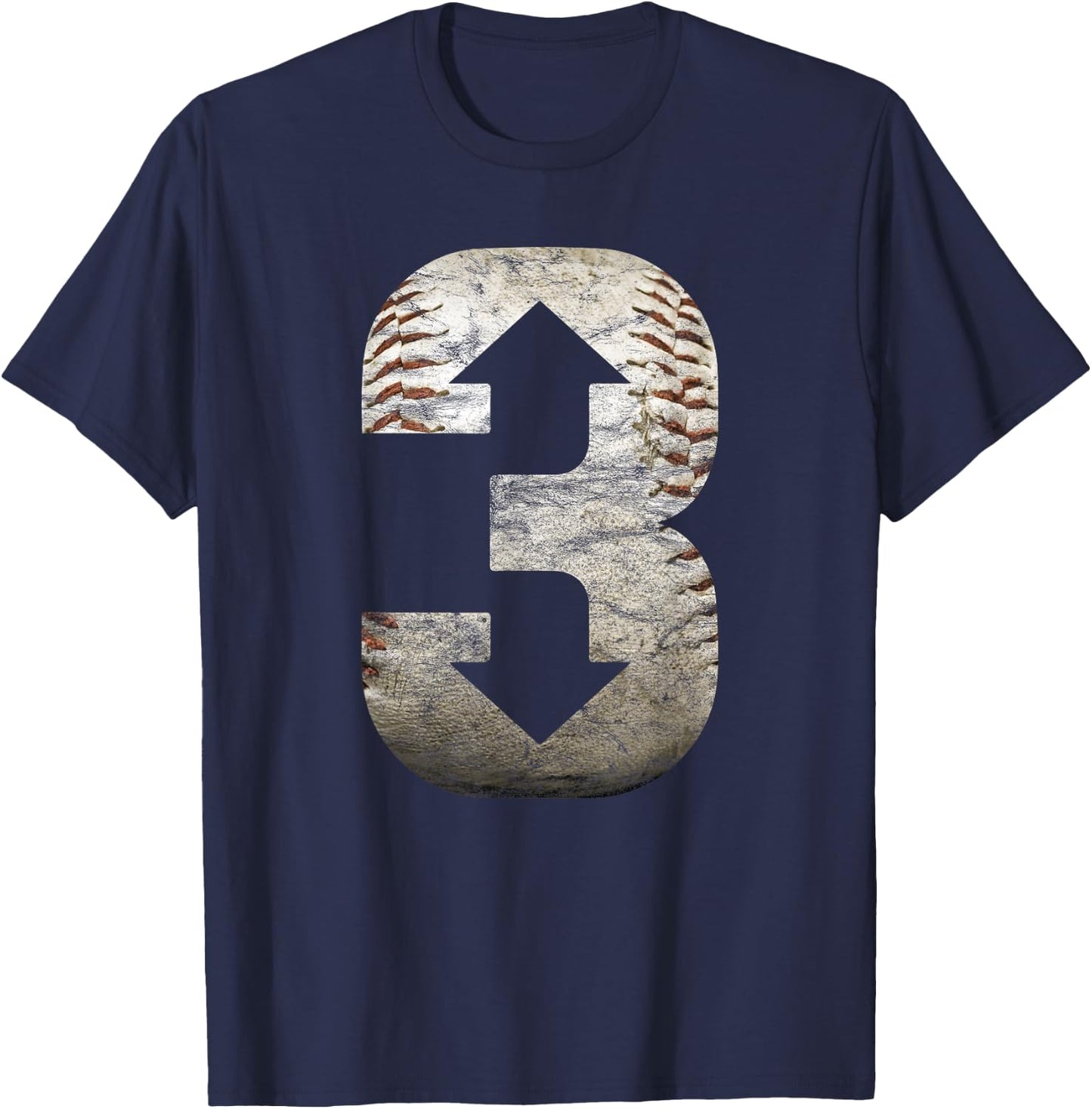 3 Up 3 Down | Three Up Three Down Baseball T-Shirt - T-Shirt | Navy