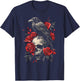 Raven Crow Y2K Grunge Aesthetic Dark Bird Goth Skull Gothic T-Shirt - T-Shirt | Navy
