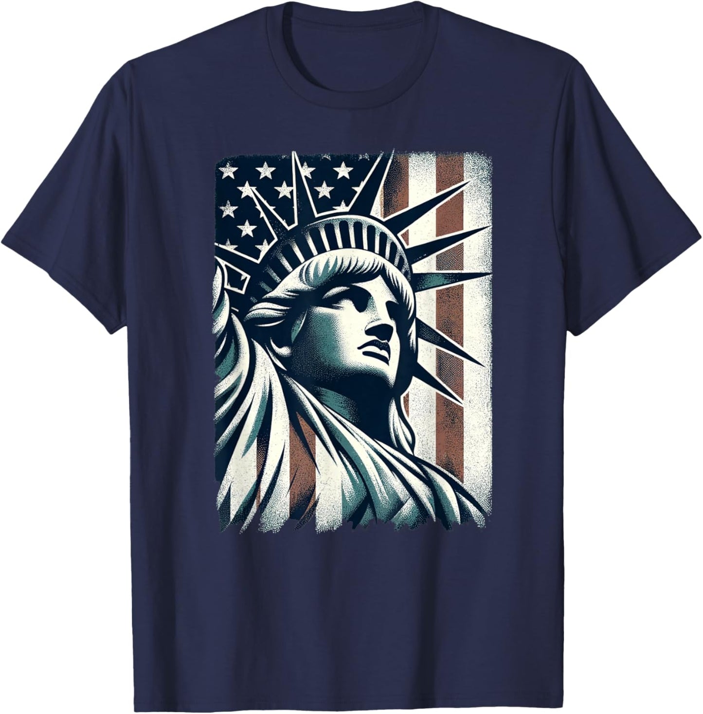 Statue of Liberty Iconic Freedom Symbol USA Landmark T-Shirt - T-Shirt | Navy
