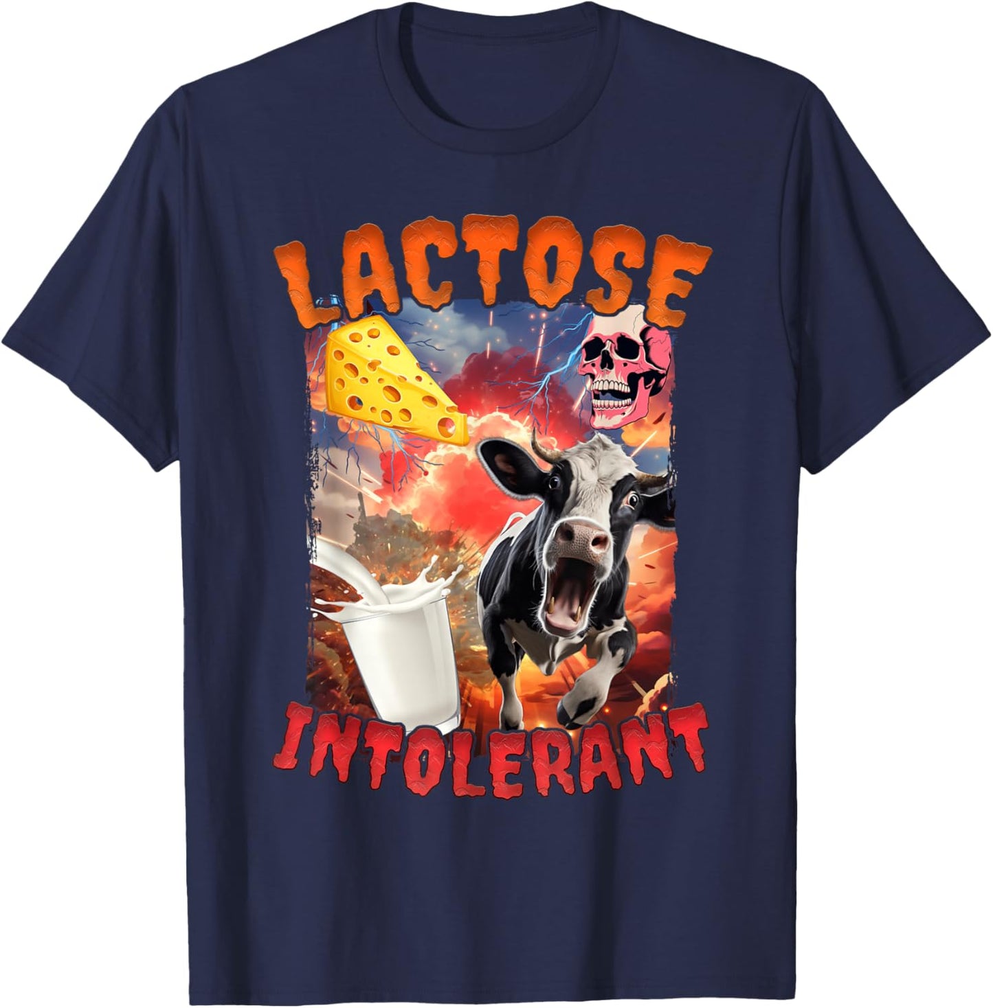 Lactose Intolerant Meme T-Shirt - T-Shirt | Navy