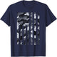 American Flag Black & White Camo Distressed Patriotic USA T-Shirt - T-Shirt | Navy
