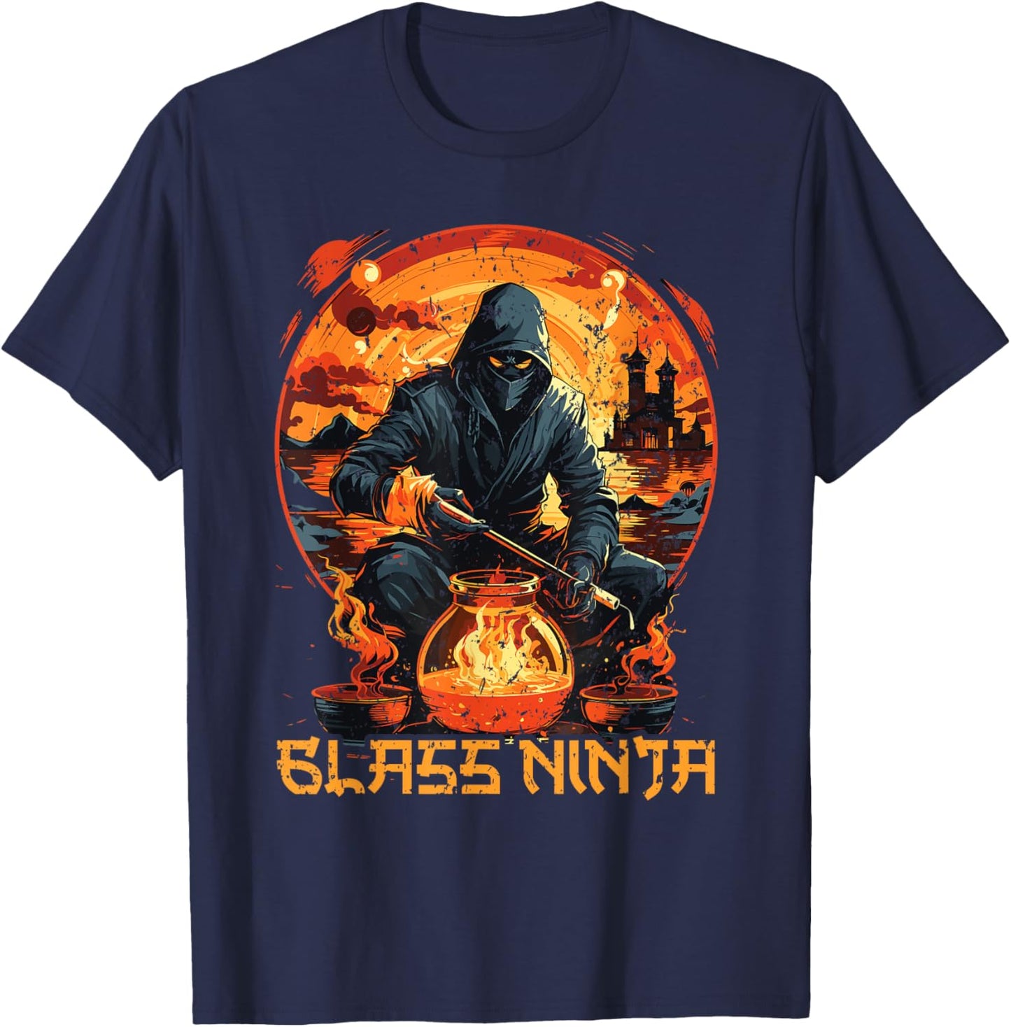 Glassblowing Glassblower Glassmaker Lampwork Glass Blowing T-Shirt - T-Shirt | Navy