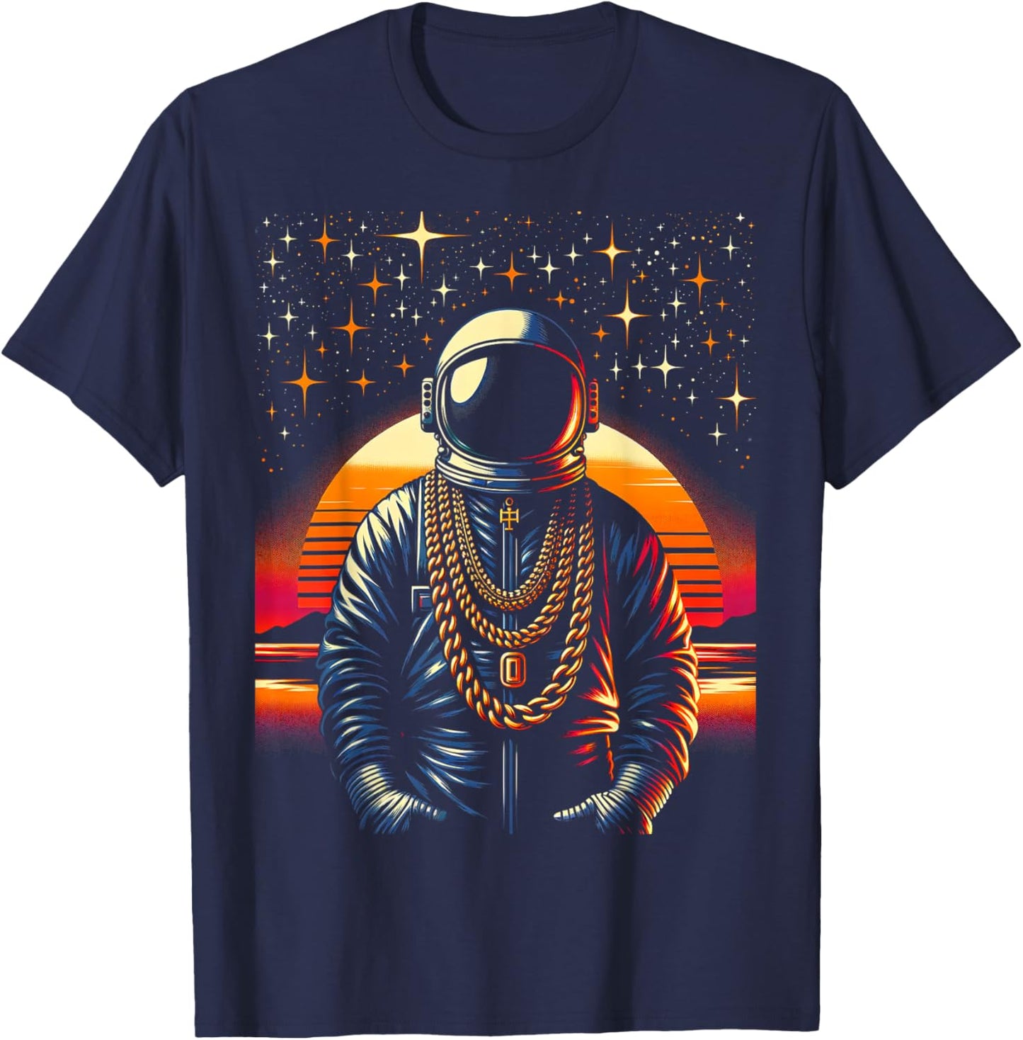Hip Hop Astronaut | Men Women (S-6XL) | Graphic T-Shirt - T-Shirt | Navy