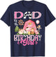 Dad Of The Birthday Girl Pink Farm Cow First Birthday T-Shirt - T-Shirt | Navy