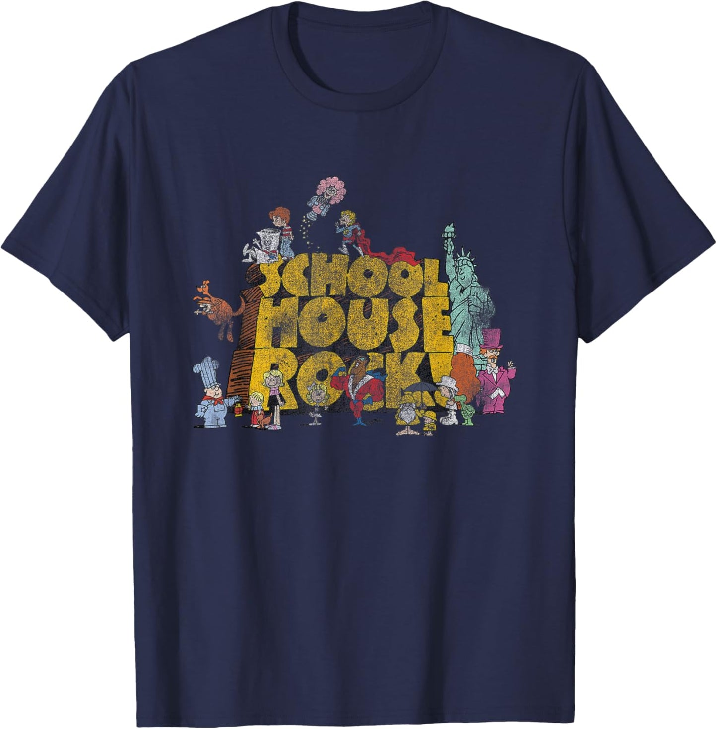 Schoolhouse Rock Classic Cartoon Show Logo Vintage Cartoon T-Shirt - T-Shirt | Navy