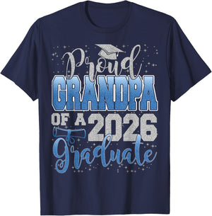 Proud Grandpa of a Class of 2026 Graduate Senior Graduation T-Shirt - T-Shirt | Navy