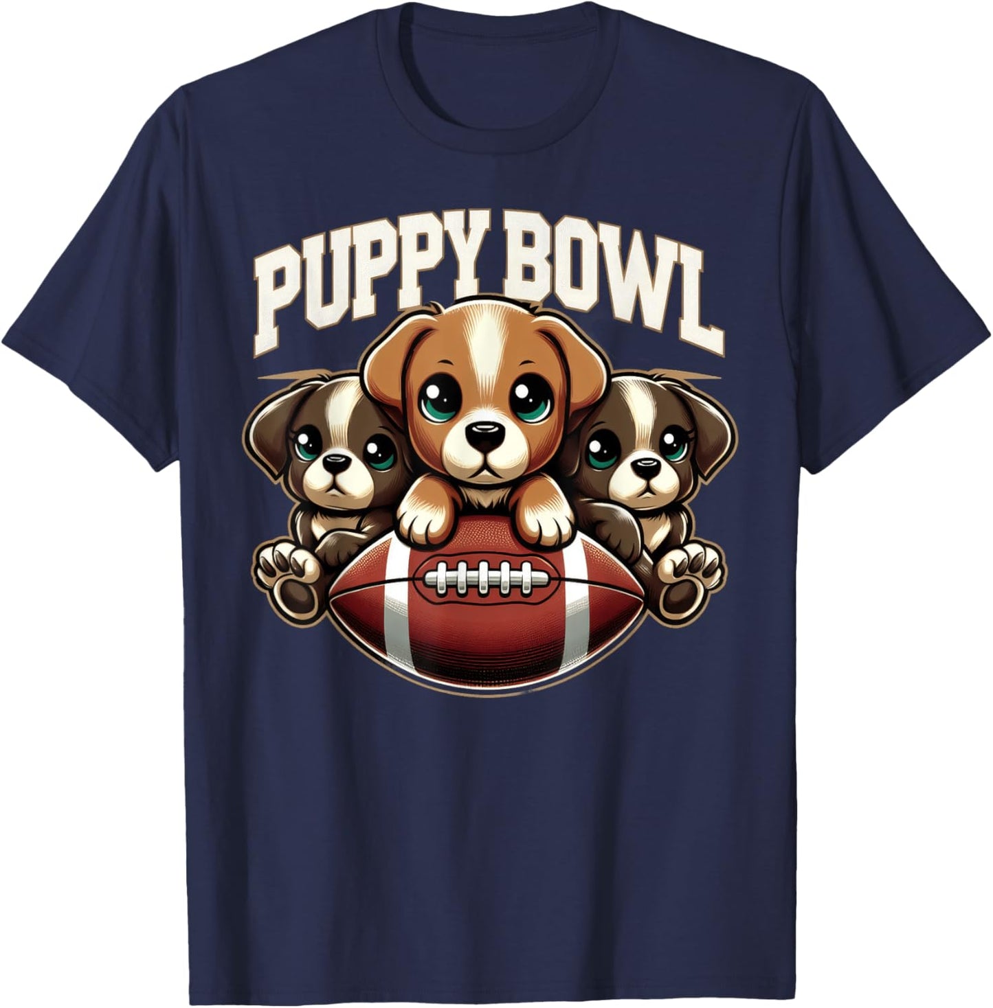 Puppy Bowl Shirt Sunday Funny Puppies Puppybowl Dog Fan Men Women Kids T-Shirt - T-Shirt | Navy