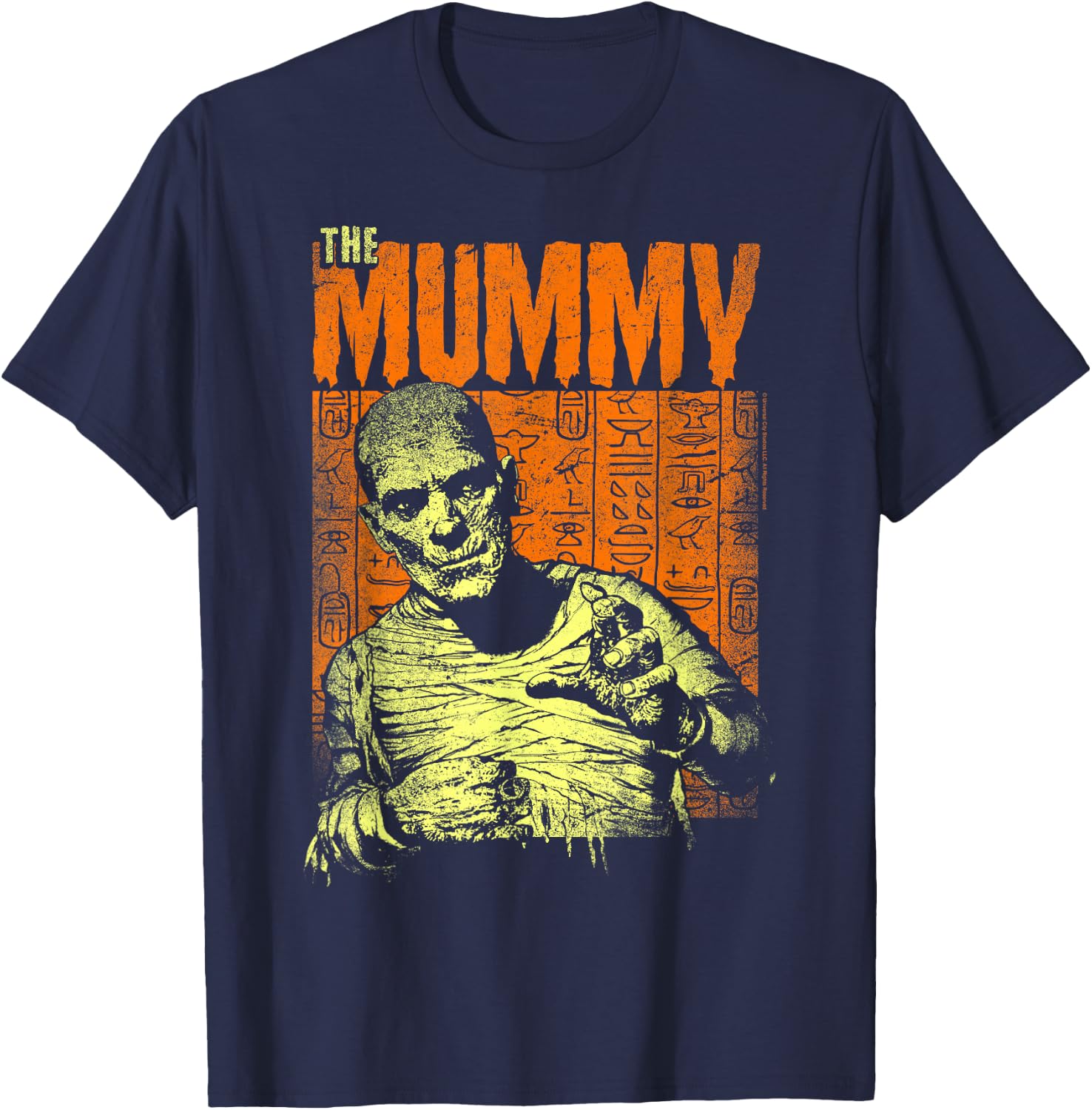 Universal Monsters The Mummy Poster T-Shirt - T-Shirt | Navy