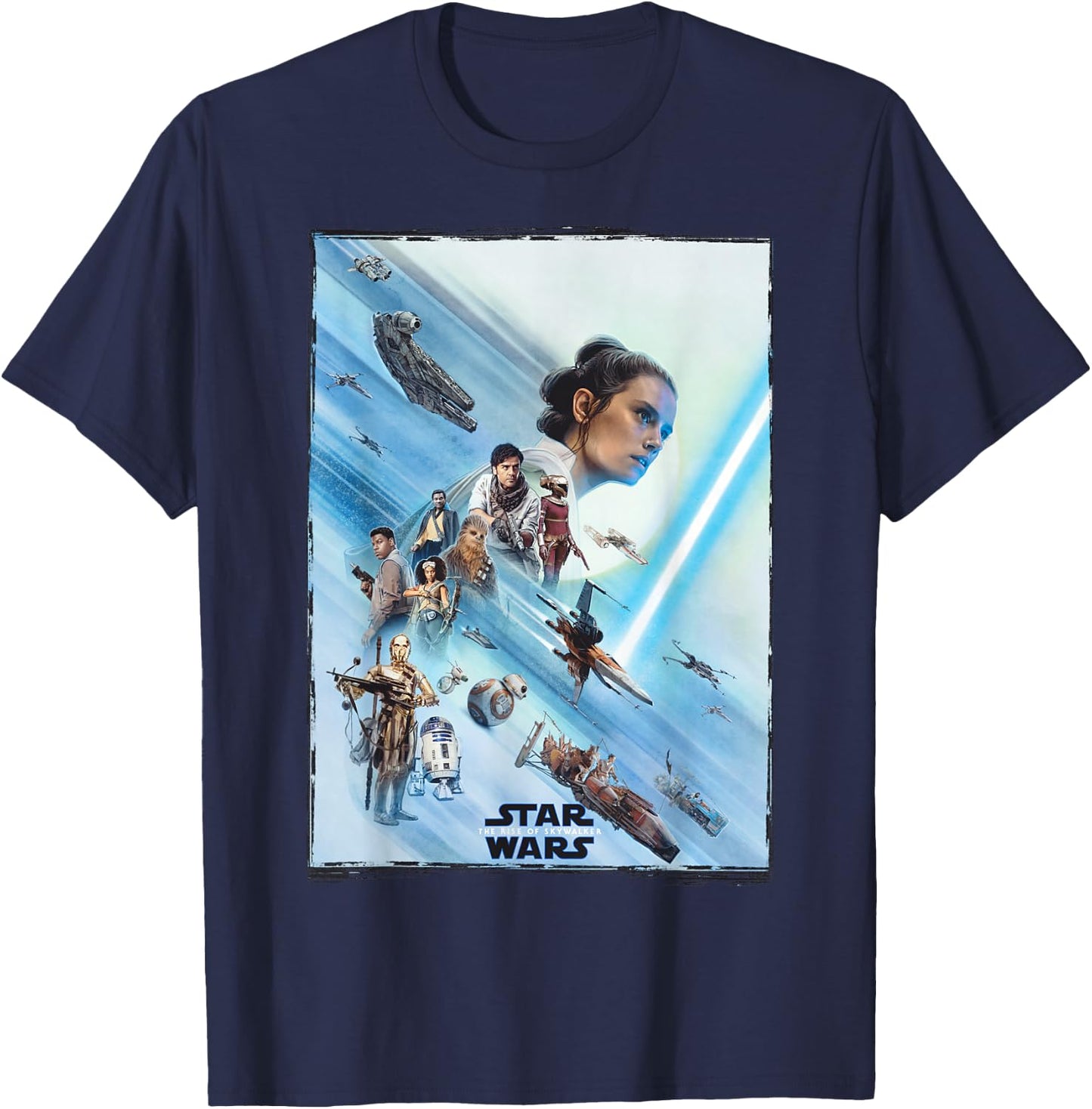 Star Wars The Rise of Skywalker Rey Poster T-Shirt - T-Shirt | Navy
