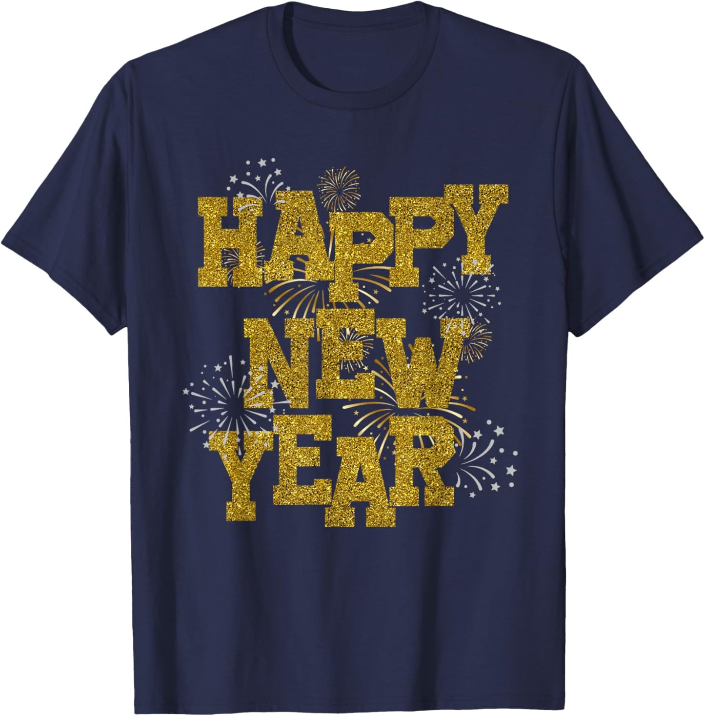 New Years Eve Party Supplies 2026 Happy New Year Fireworks T-Shirt - T-Shirt | Navy