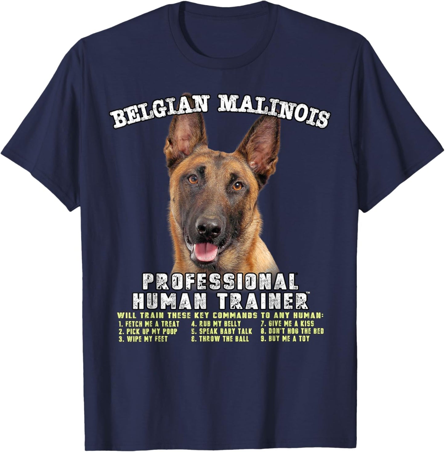 Belgian Malinois Dog Professional Human Trainer T-Shirt - T-Shirt | Navy