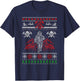Firefighter Ugly Christmas Sweater Santa Xmas T-Shirt - T-Shirt | Navy