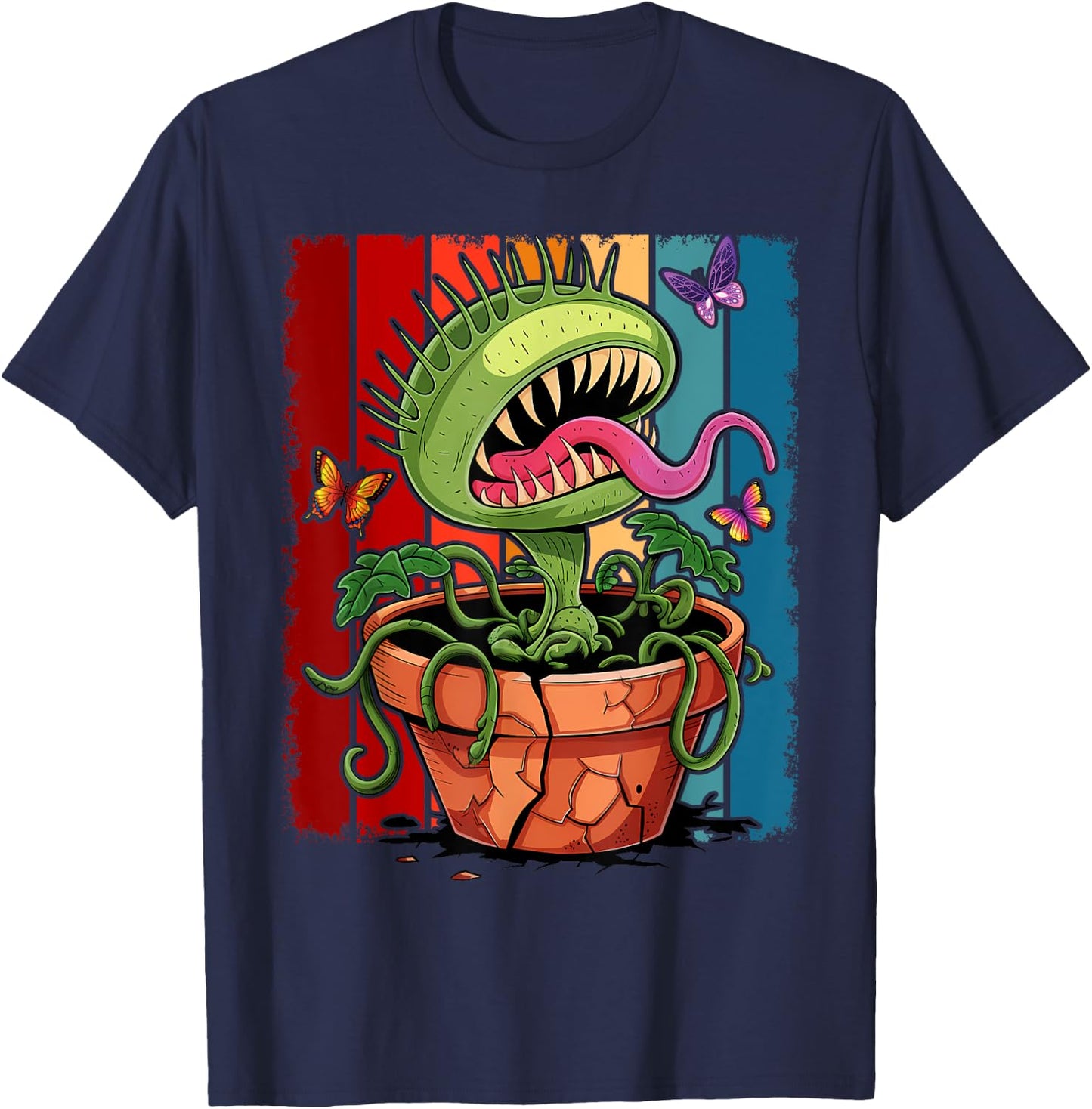 Venus Flytrap Monster Carnivorous Plant Carnivore Flower T-Shirt - T-Shirt | Navy