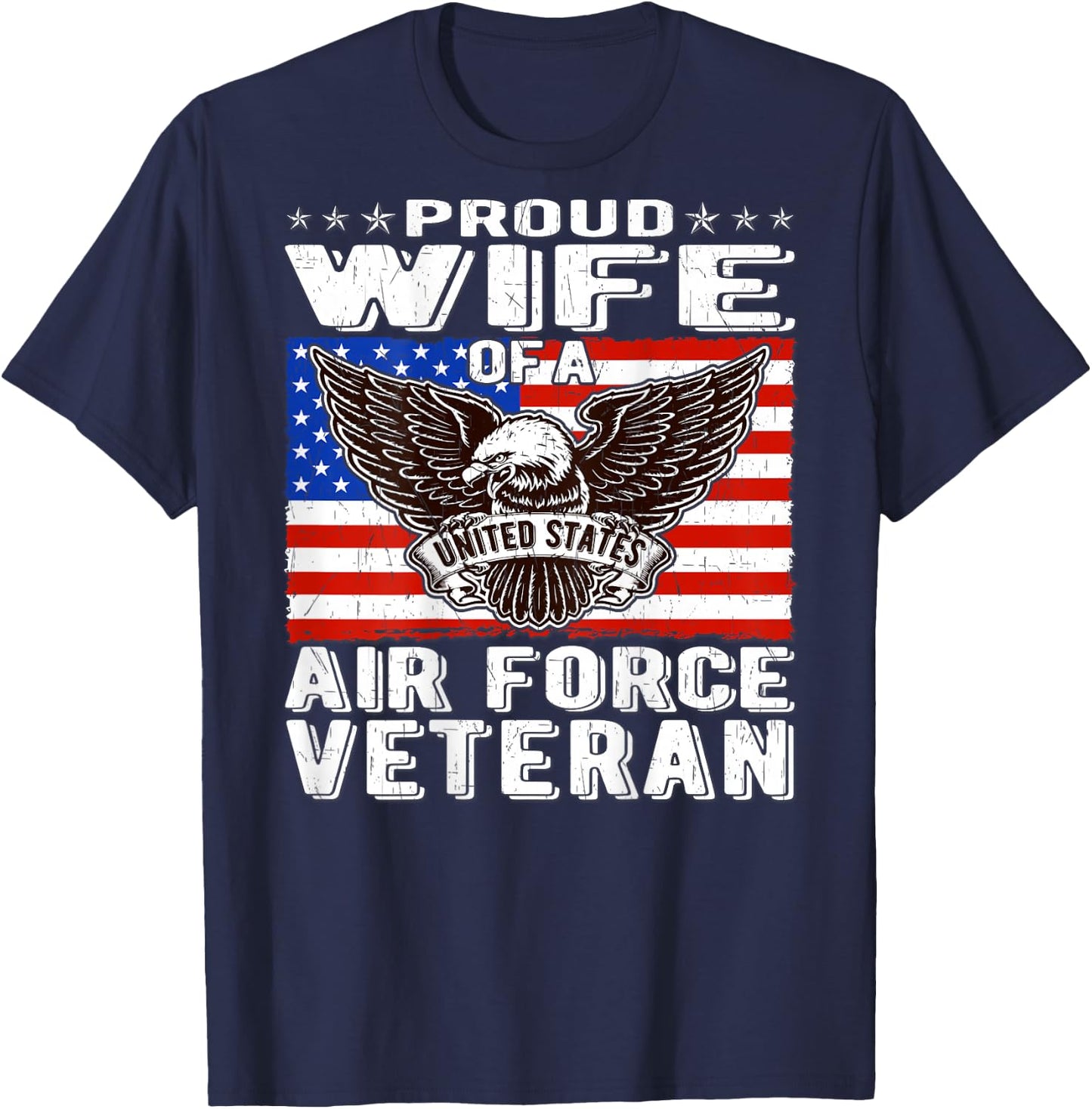 Proud Wife Of US Air Force Veteran Patriotic Military Spouse Men T-Shirt - T-Shirt | Navy