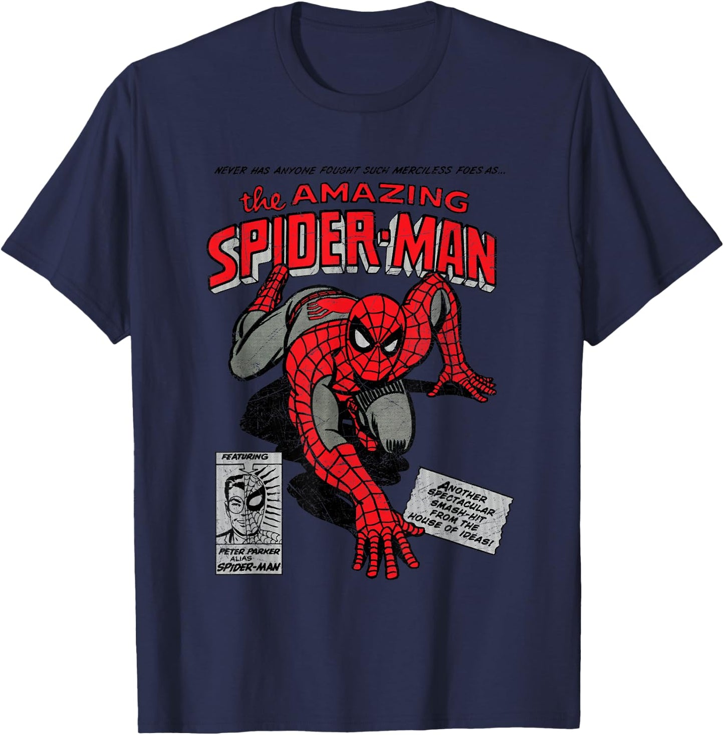 Marvel Spider-Man Retro Comic T-Shirt - T-Shirt | Navy