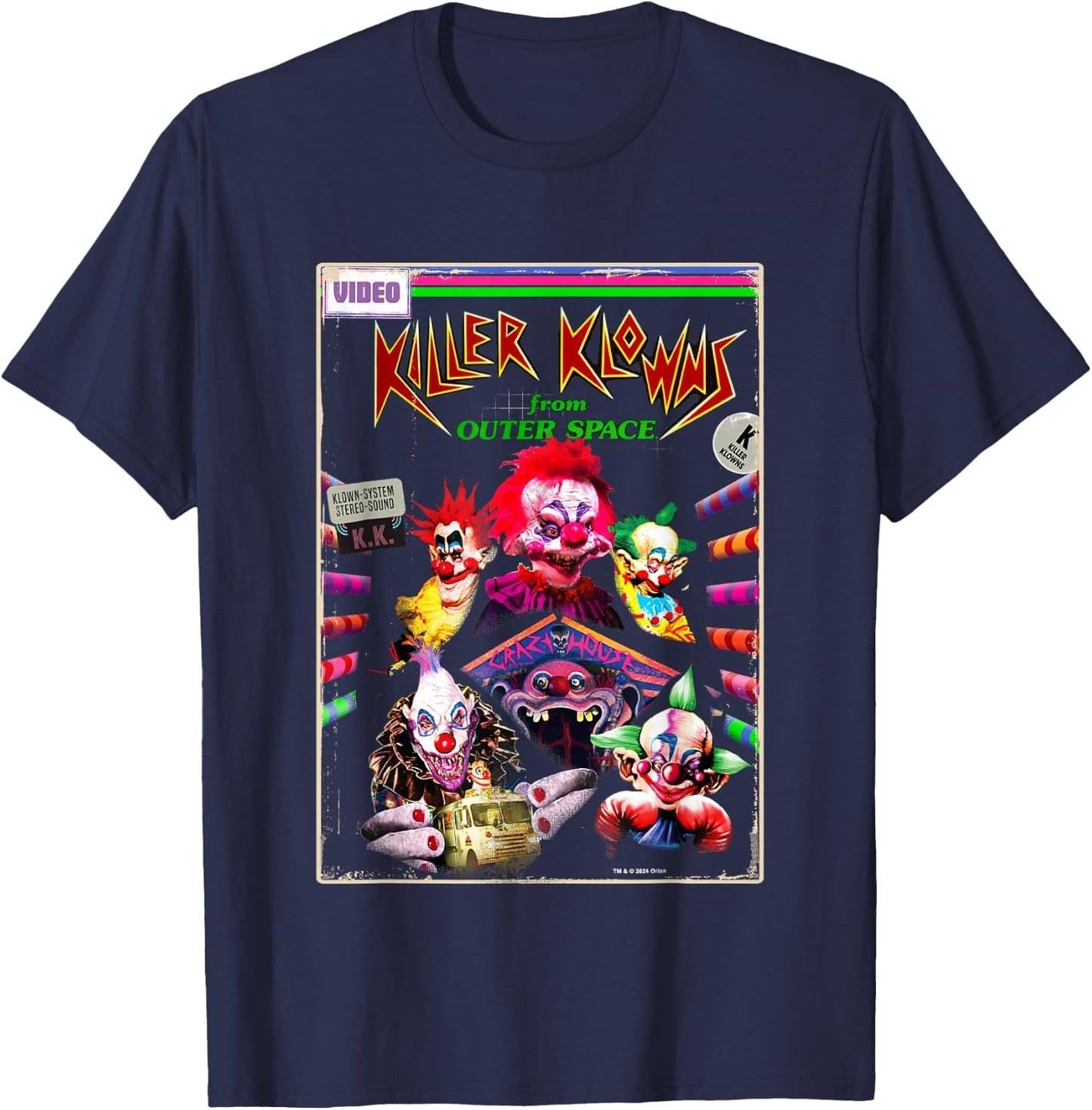 Killer Klowns from Outer Space Klown System Retro Poster T-Shirt - T-Shirt | Navy