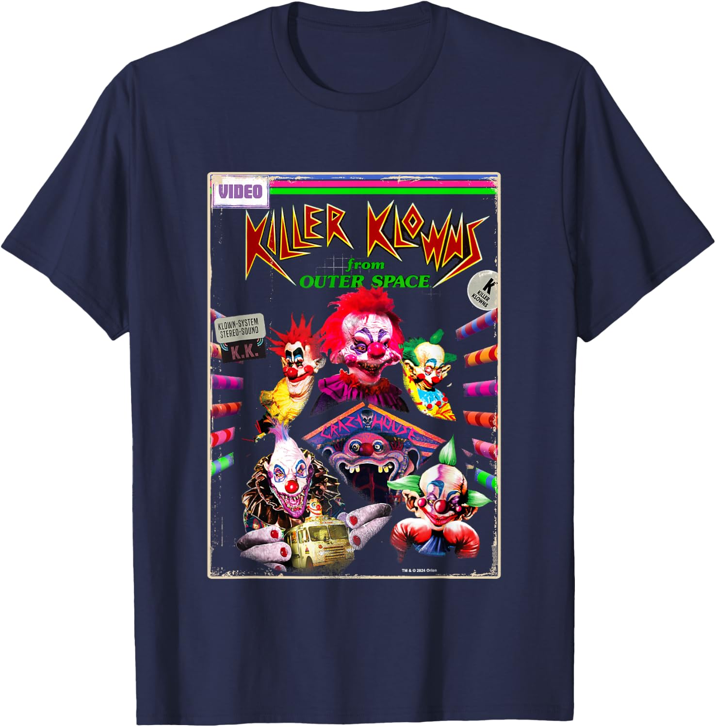 Killer Klowns from Outer Space Klown System Retro Poster T-Shirt - T-Shirt | Navy